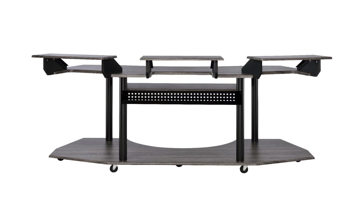 83 in. Unique Computer Desk Black