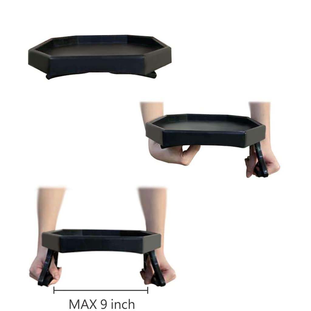 Sofa Arm Clip Table, Armrest Tray Table, Drinks/Remote Control/Snacks Holder (Plastic, Black) …