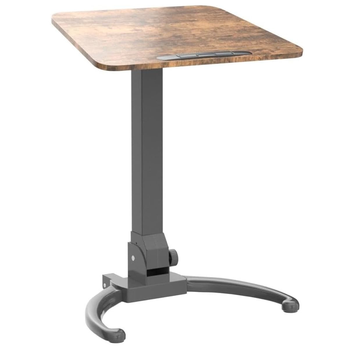 JOY worker Foldable Mobile Standing Desk, Pneumatic Height Adjustable Sit Stand Desk, 90° Tiltable Rolling Laptop Table, Portable Workstation with Non-Slip Mat for Home Office, Holds Up to 22lbs