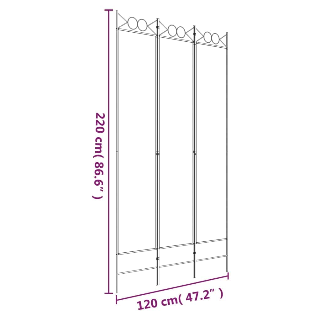 3-Panel Fabric Room Divider Anthracite 47.2x86.6 Inches Privacy Screen Partition, Foldable Room Separator for Bedroom, Blocks Sunlight, Breathable Durable Material