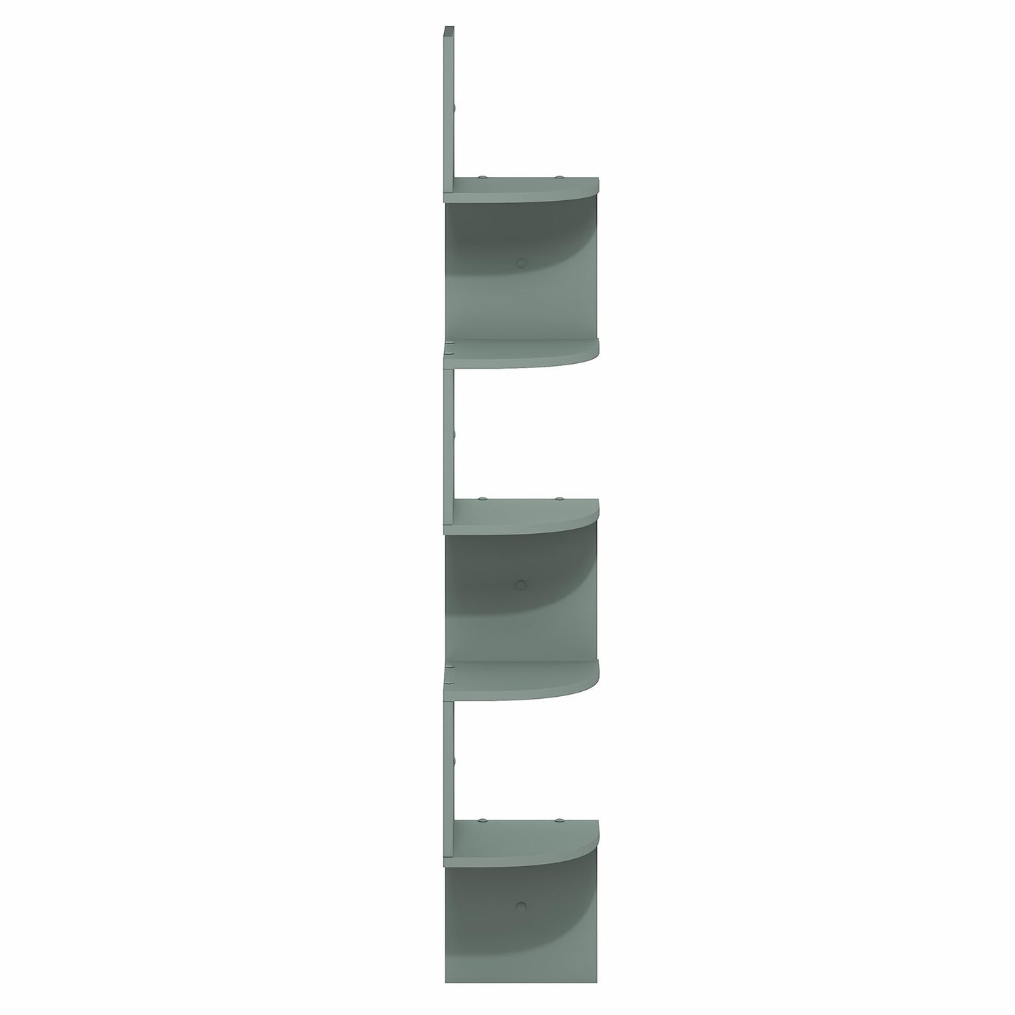 Furinno Rossi Floating Book Shelves for Wall, 5-Tier Zigzag Corner Shelf Wall Mounted, Radial Corner Floating Shelf, for Living Room, Bedroom, Bathroom, Home Office, Sage Green