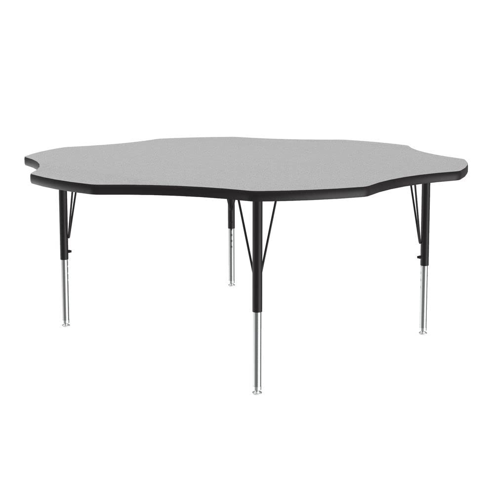 Correll 60" Flower Shaped Classroom Activity Table, Height Adjustable (19"-29") Gray Granite Durable High Pressure Laminate, School Furniture, Made in The USA