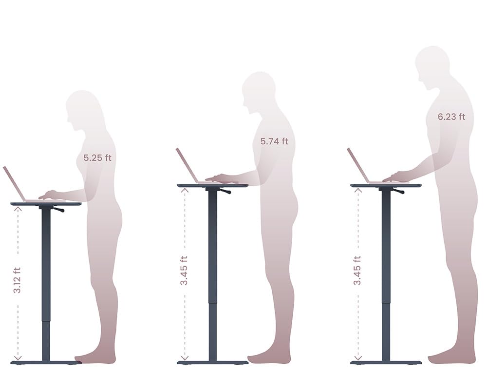 TopJob ANYDESK NEST Mobile Standing Desk, Portable with Hidden Wheels Non Folding, Sit Stand Desk, Computer Workstations, Home Use, Couch Side Table, Bedside Table, Kitchen Prep Table (Indigo)