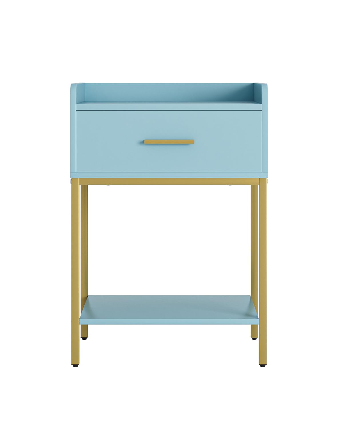 Apetaccat Nightstand,Modern Bedside Table Night Stand with Storage Drawer and Open Shelf,Small End Side Table for Bedroom,Living Room,Blue