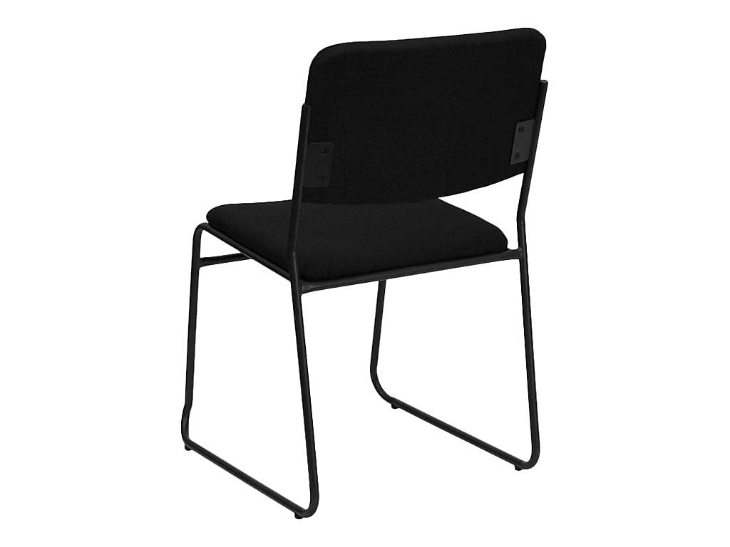 Flash Furniture HERCULES Series 500 lb. Capacity High Density Black Fabric Stacking Chair with Sled Base