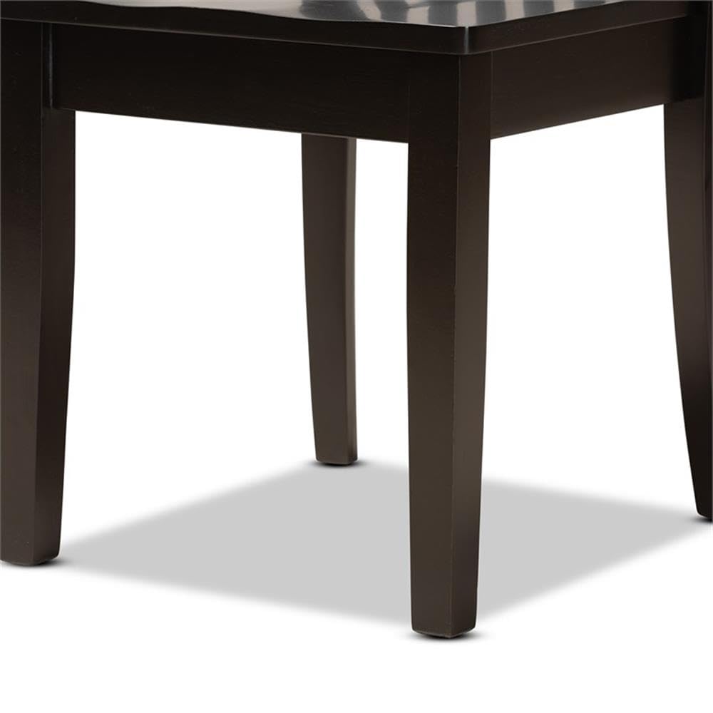 Baxton Studio Minette Modern and Contemporary Transitional Dark Brown Finished Wood 2-Piece Dining Chair Set