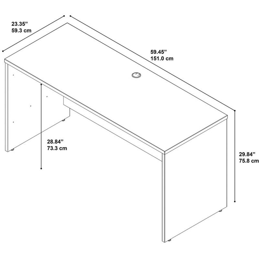 Bush Business Furniture Series C 60W x 24D Credenza Desk in Natural Cherry, Minimalist Computer Table for Home or Professional Office