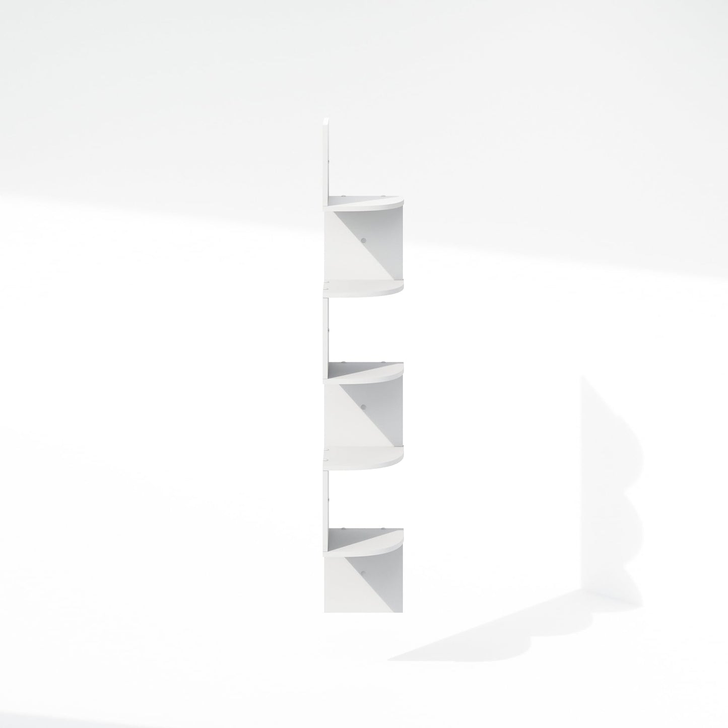 Furinno Rossi 5-Tier Floating Corner Shelf for Wall, Corner Zigzag Shelf Wall Mounted, Radial Wall Mount Shelves, for Home Office, Living Room, Bedroom, Bathroom, White