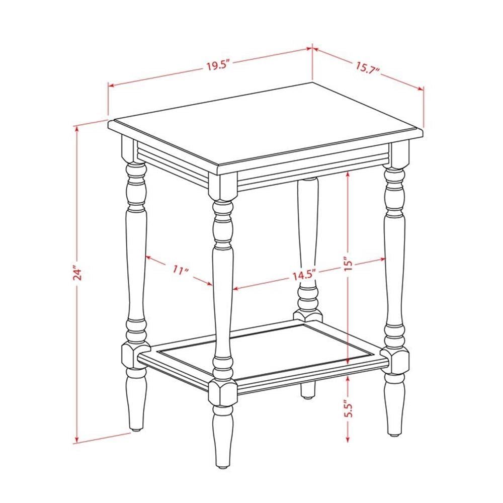 East West Furniture BF-13-ET Bedford Night Stand - Rectangle Modern End Table with Open Storage Shelf for Bedroom, 16x20 Inch Inch, Burgundy