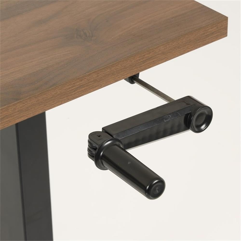 OS Home and Office Furniture 47.25" Wood Adjustable Height Desk in Danish Walnut