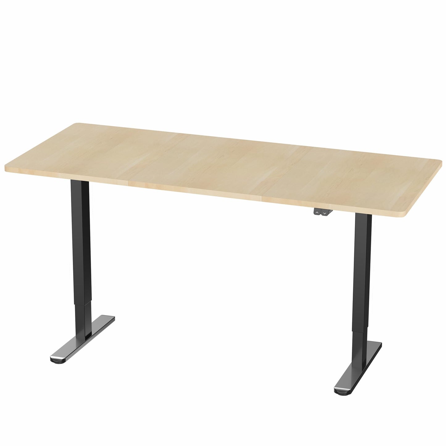 VIVO Electric 71 x 30 inch Stand Up Desk, Height Adjustable, Light Wood Top Black Frame, Home and Office Furniture Sets, DESK-KIT-0B7C