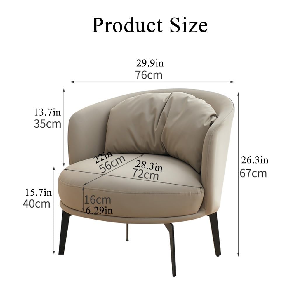 LEIYTFE Nordic Padded Cushion Accent Chair for Living Room,Mid Century Armchair with Arc Back,Lounge Reading Chairs Soft Pillow,Single Sofa Chair for Balcony(Green)