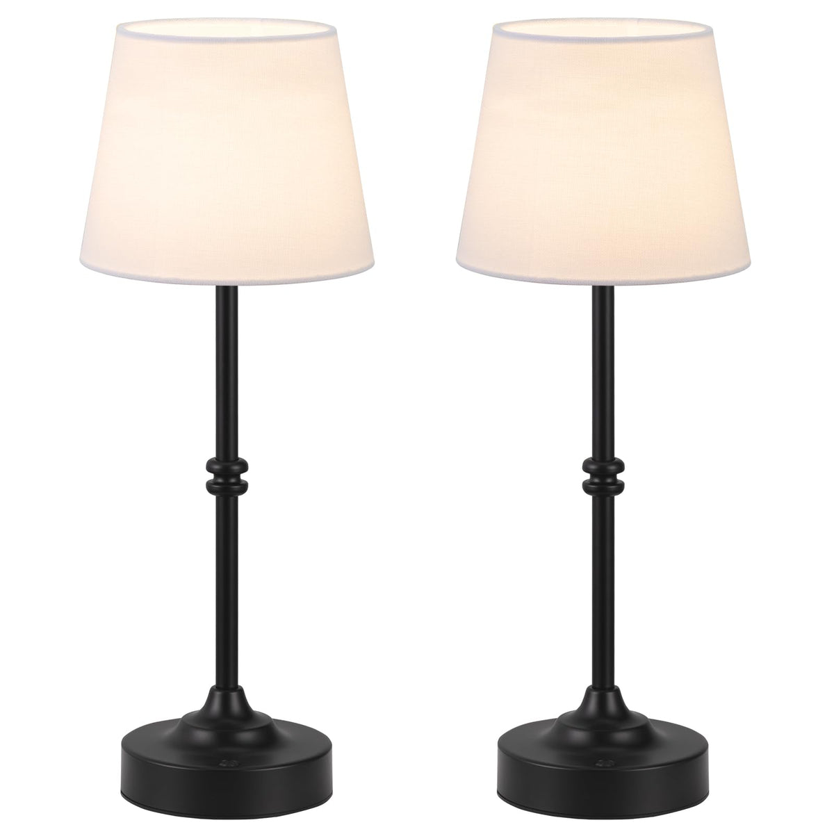 Kakanuo Rechargeable Cordless Table Lamp Black - 2 Pack 4000mAh Battery Operated Lamp, 3000K Warm Light, Touch Control Stepless Dimming, for Bedside, Dining Table, Home Decor