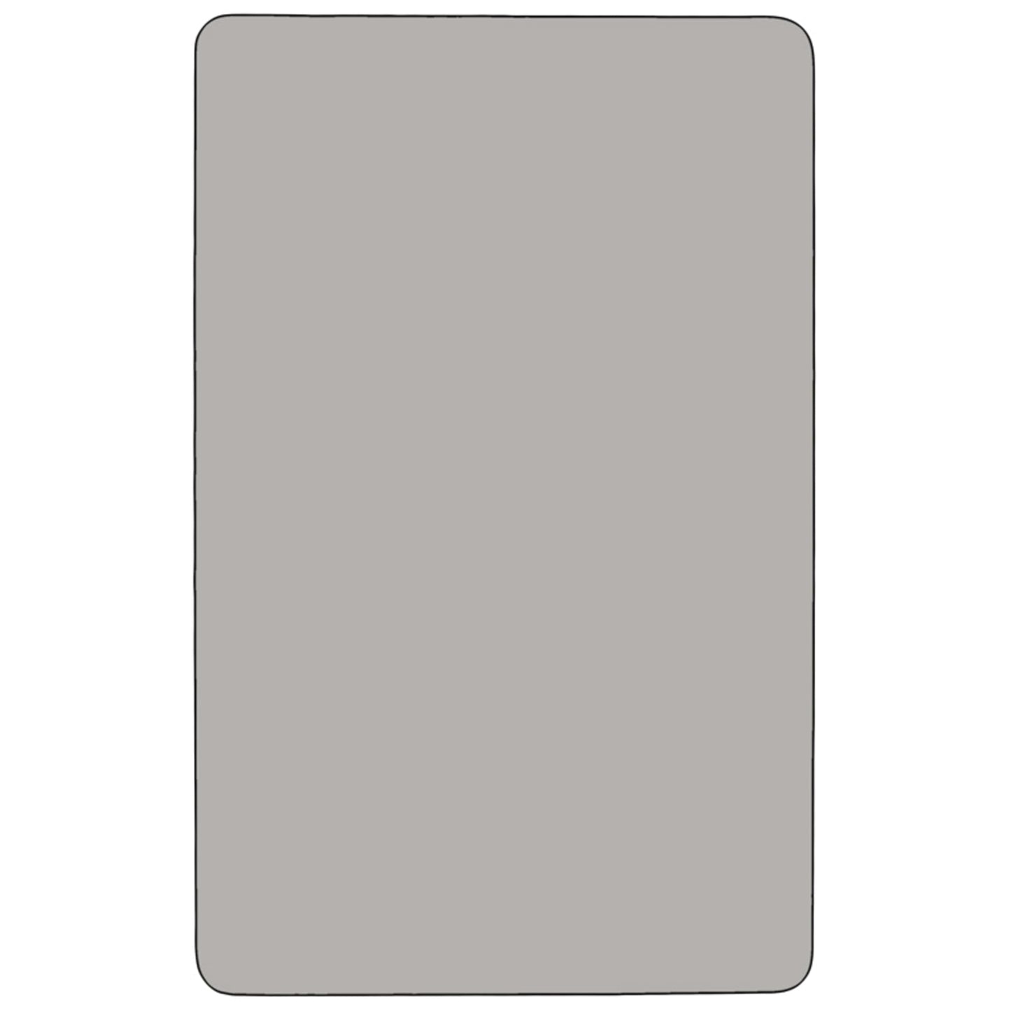 Flash Furniture Mobile 24''W x 48''L Rectangular Grey HP Laminate Activity Table - Standard Height Adjustable Legs