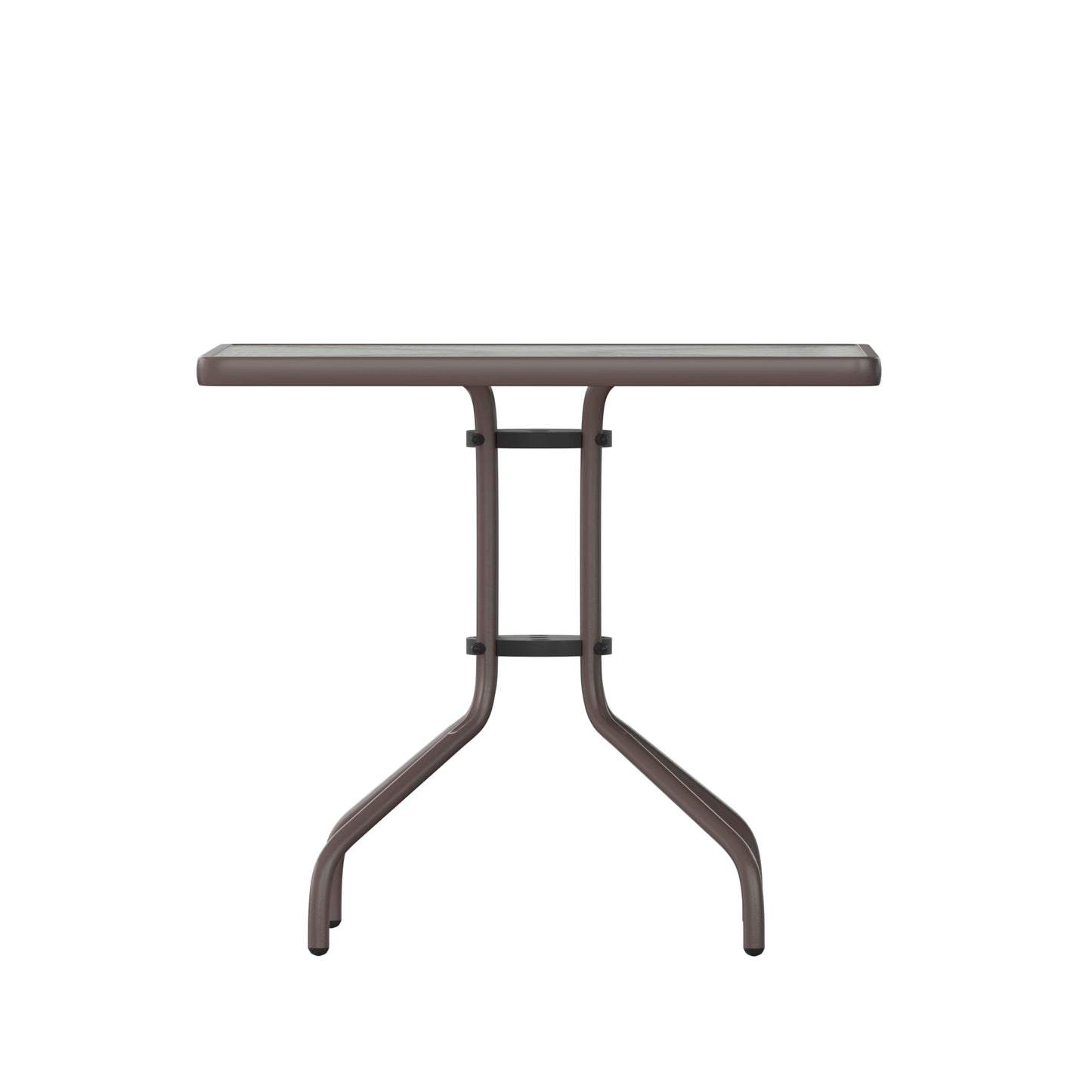 Flash Furniture Barker 31.5'' Square Tempered Glass Metal Table, Bronze