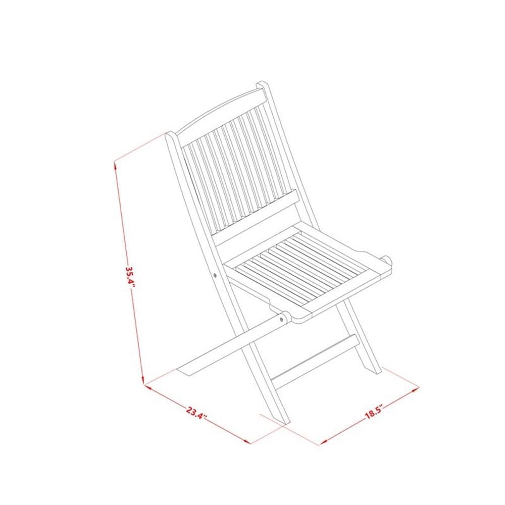 East West Furniture BCMCWNA Cameron Foldable Patio Dining Chairs - Acacia Wood, Set of 2, Natural Oil