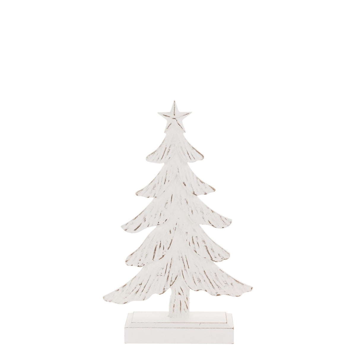 Boston International Christmas Tree for Tabletop Mantel Shelf Winter Holiday Decorations for Home, 3 Sizes, Weathered Winter White Trees