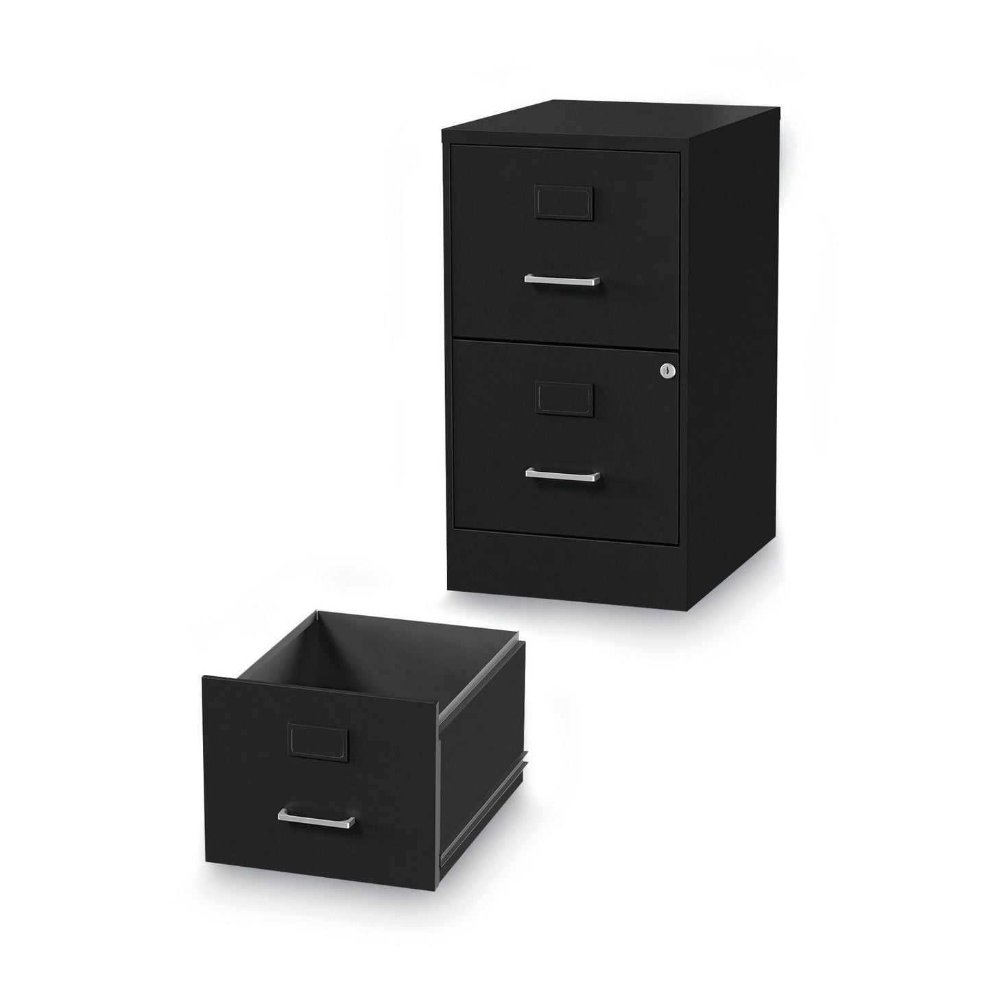 Alera Soho Vertical File Cabinet, 2 Drawers: File/File, Letter, Black, 14" X 18" X 24.1"