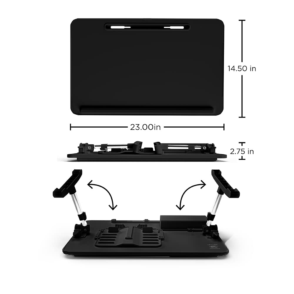 Limitless TotalDesk Portable Modern Workstation and Lap Desk with Adjustable Height & Tilt (Charcoal)