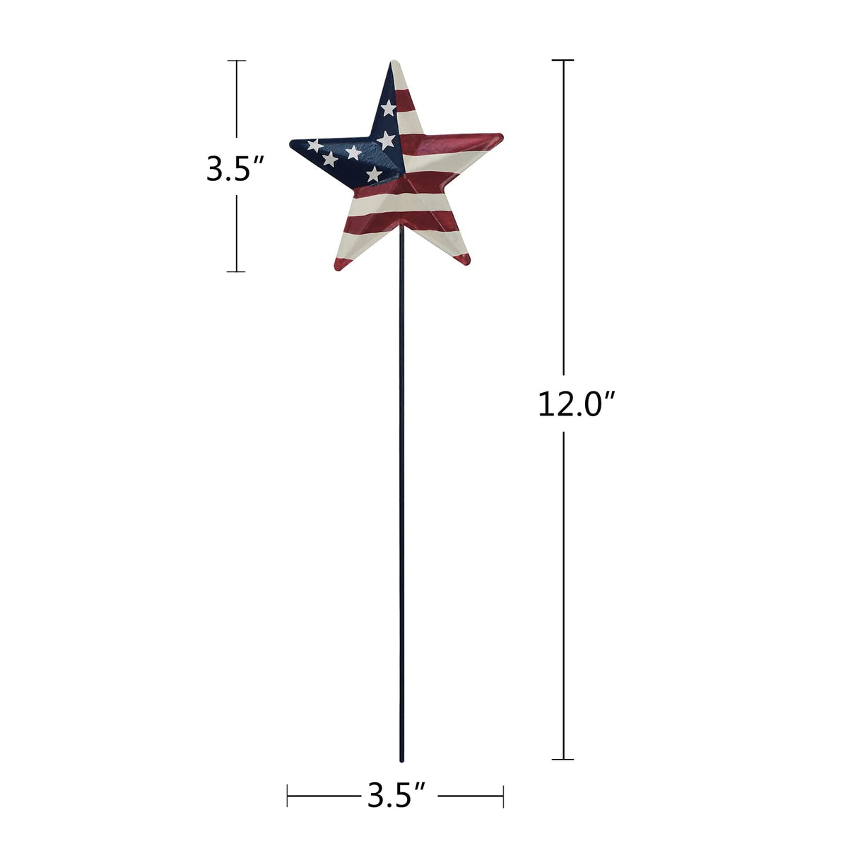 Metal Barn Star Yard Sign Patriotic Garden Stakes Hanging Ornament with Stake Outdoor 4th of July Lawn Decoration Party Supplies USA Flag Decor for Independence Day Memorial Day (E)