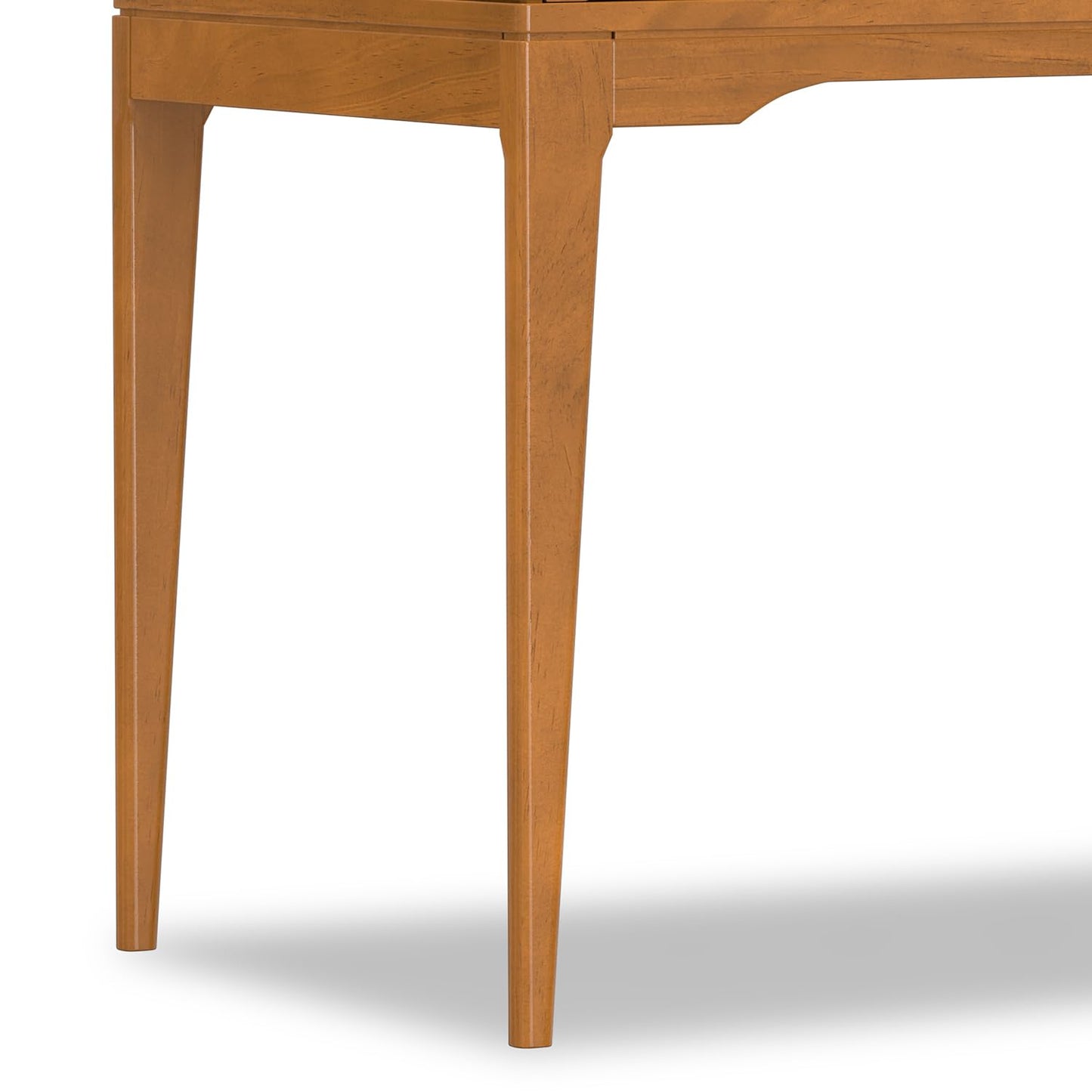 SIMPLIHOME Harper Small Desk - 48 inch Wide Solid Hardwood Writing Desk in Light Golden Brown, Mid-Century Modern Home Office Table for Study or Work with 2 Drawers and Flip-Down Keyboard Tray