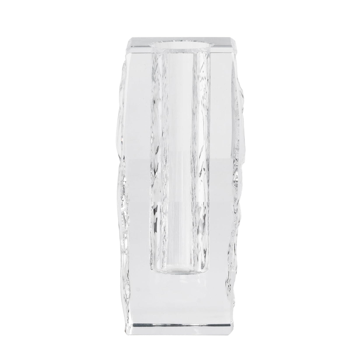 Glacier Series Crystal Vase 4.7-inch High, Modern Crystal Home Office Decor for Living Room Dining Table Centerpieces, Birthday and Wedding