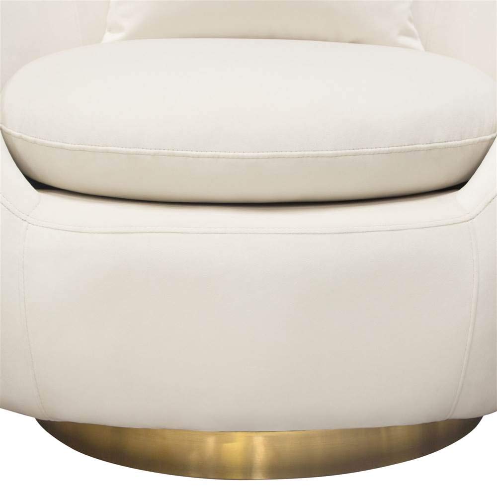 Diamond Sofa Swivel Accent Chair in Light Cream