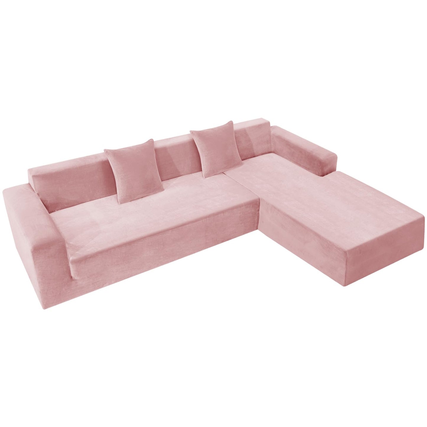 ZNSAYOTX 2026 Soft Velvet Sectional Couch Covers, Luxury Plush Slipcovers with Elastic Bottom for L Shape Sectional Sofa, 2 Pcs Pet Friendly Protector (3 Seat Couch + 2 Seat Chaise, Rose)