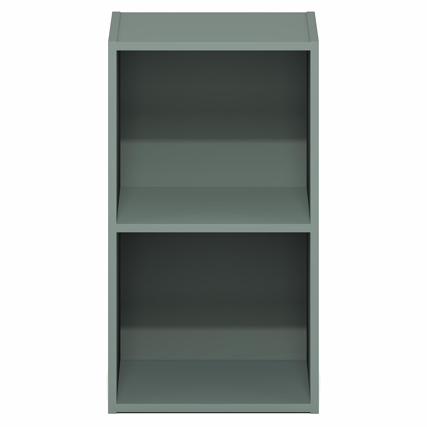 Furinno PASIR Book Shelf, 2-Tier Modern Bookshelf, Open Shelves Bookcase 9 x 12 x 21, Easy Assembly, for Living Room, Bedroom, Home Office, Sage Green