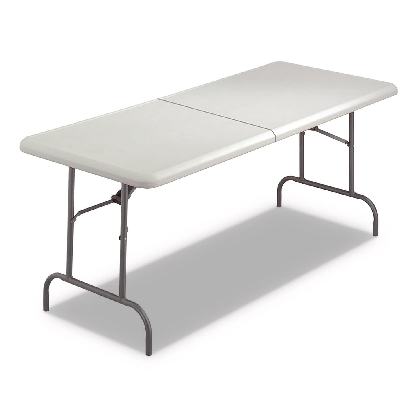 Iceberg IndestrucTable Too 1200 Series Center-Folding Table, Indoor/Outdoor, Platinum, 30" W x 72" L x 29" H