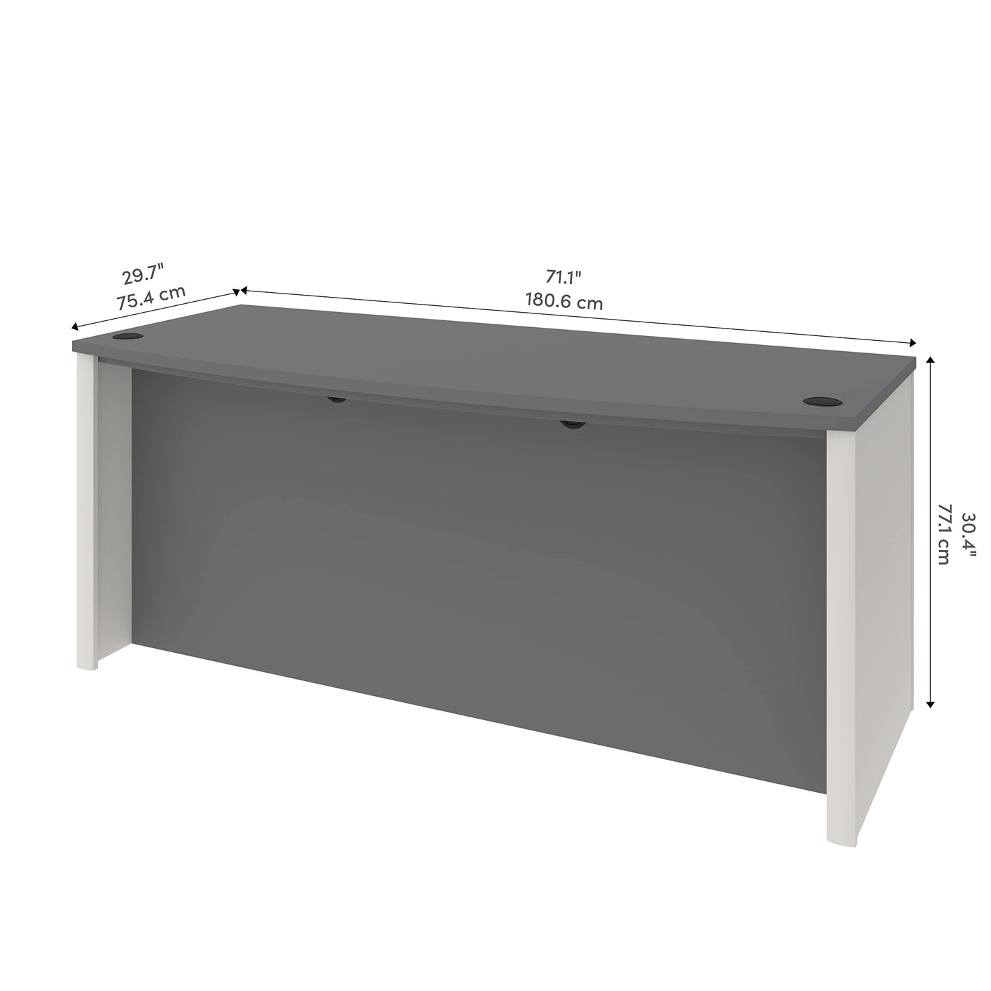 Bestar Connexion 72W Desk Shell in Slate & Sandstone