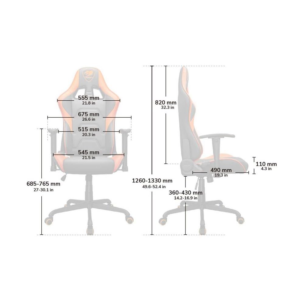 Cougar Armor Elite Eva Ergonomic and Comfortable Gaming Chair with Head and Lumbar Support, Steel Frame and Base, Reclining Backrest, Tilt Mechanism, Premium Breathable PVC Leather, 2D Armrest, Pink