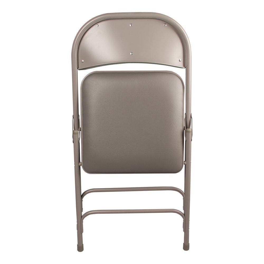 Norwood Commercial Furniture Series Folding Chair with Vinyl Upholstered Seat and Back, Gray, NOR-SRO593-VGR-SO 6600 (Pack of 4)
