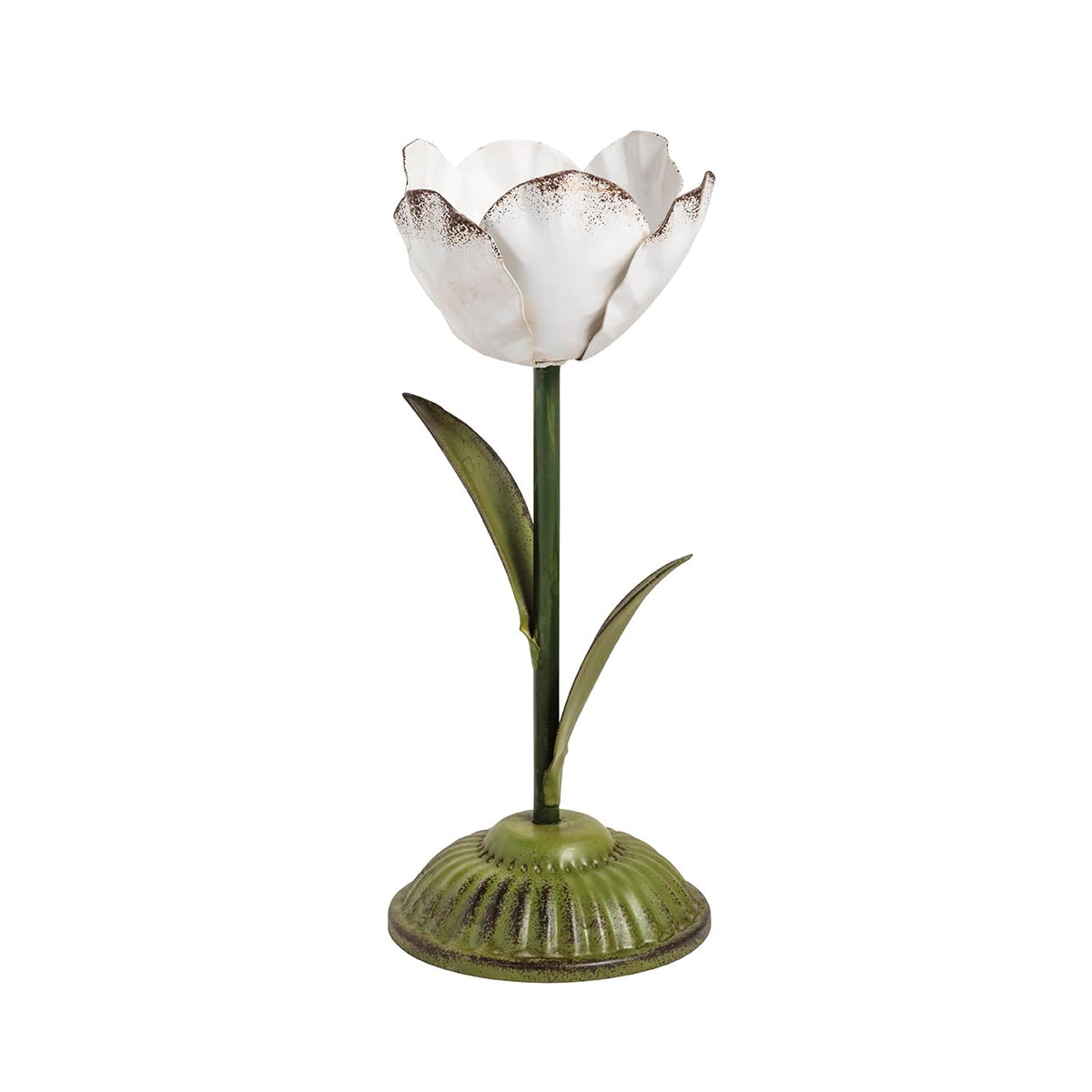 Mud Pie Medium Metal Flower Candlestick