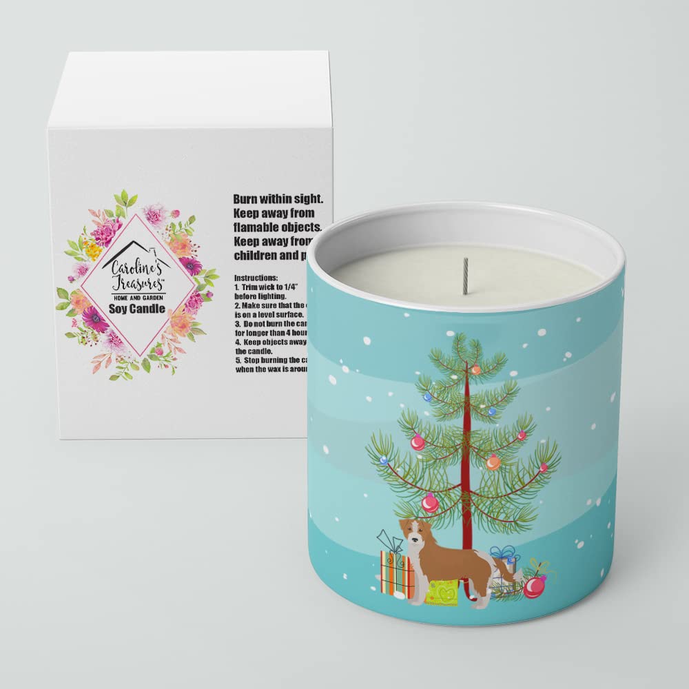 Caroline's Treasures CK3466CDL Kromfohrlander Christmas Tree 10 oz Decorative Soy Candle Nature Soy Wax Essential Oil Home Decor Ideal for Bedroom Kitchen Bath Office Gift, 10 oz