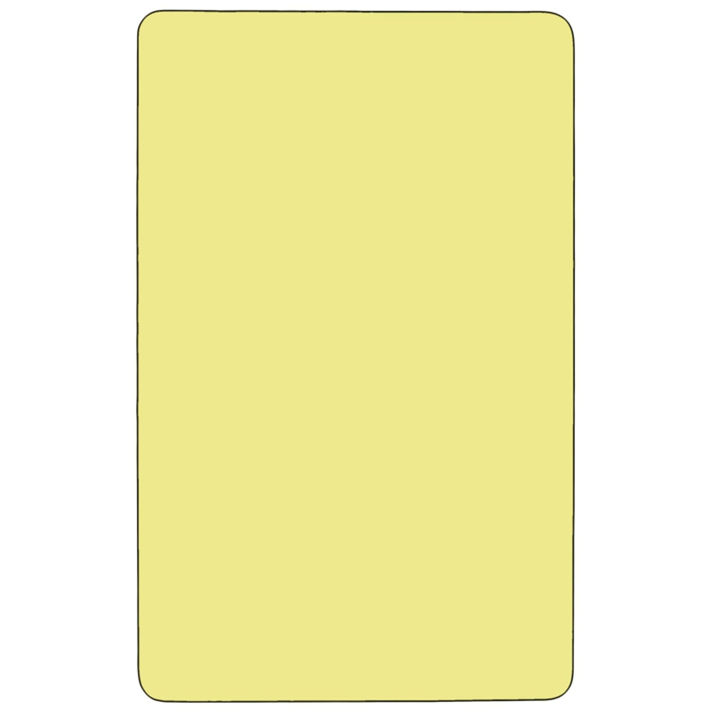 Flash Furniture Wren 24"W x 48"L Rectangular Yellow Thermal Laminate Activity Table - Standard Height Adjustable Legs