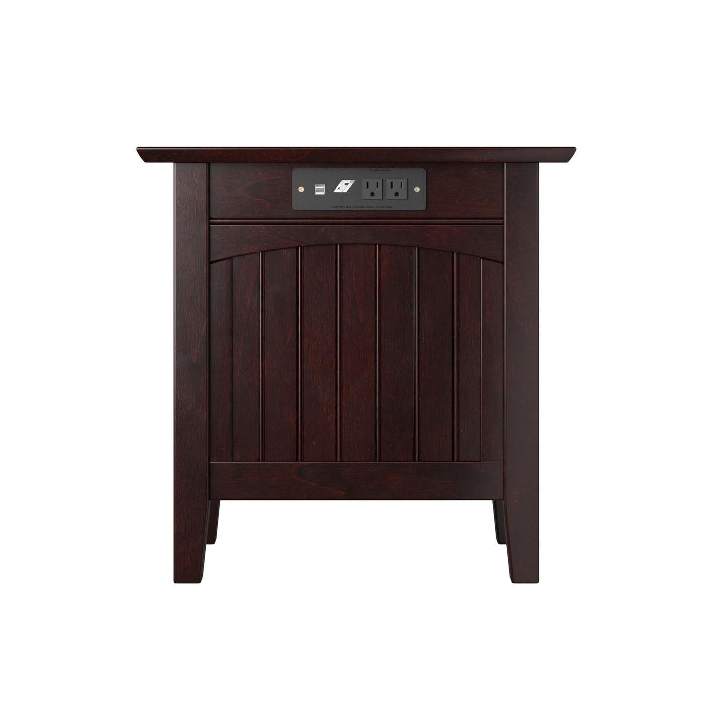 AFI Nantucket Chair Side Table with Built-in Charger in Espresso