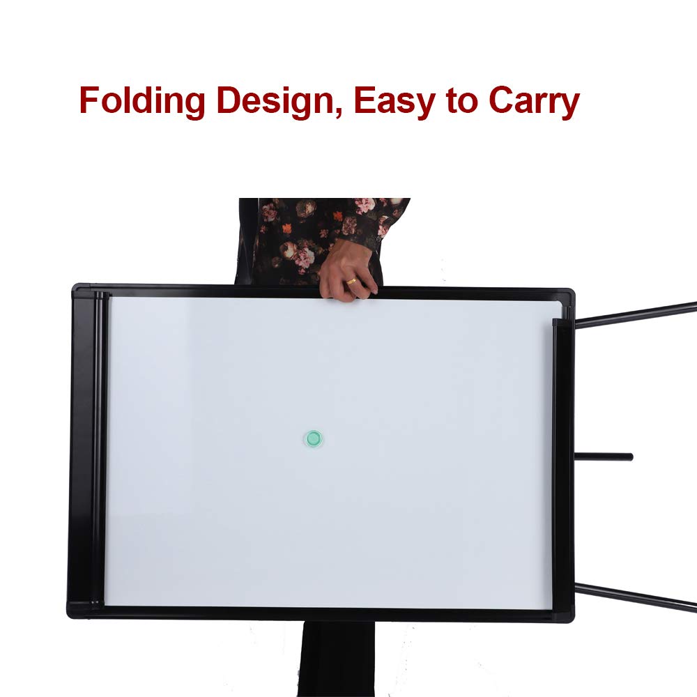 DexBoard Dry Erase Easel 36" x 24", Height Adjustable Magnetic White Board with Tripod Stand, Office Presentation Board with 25 Sheets Flipchart Paper Pad, Magnets & Eraser, Black