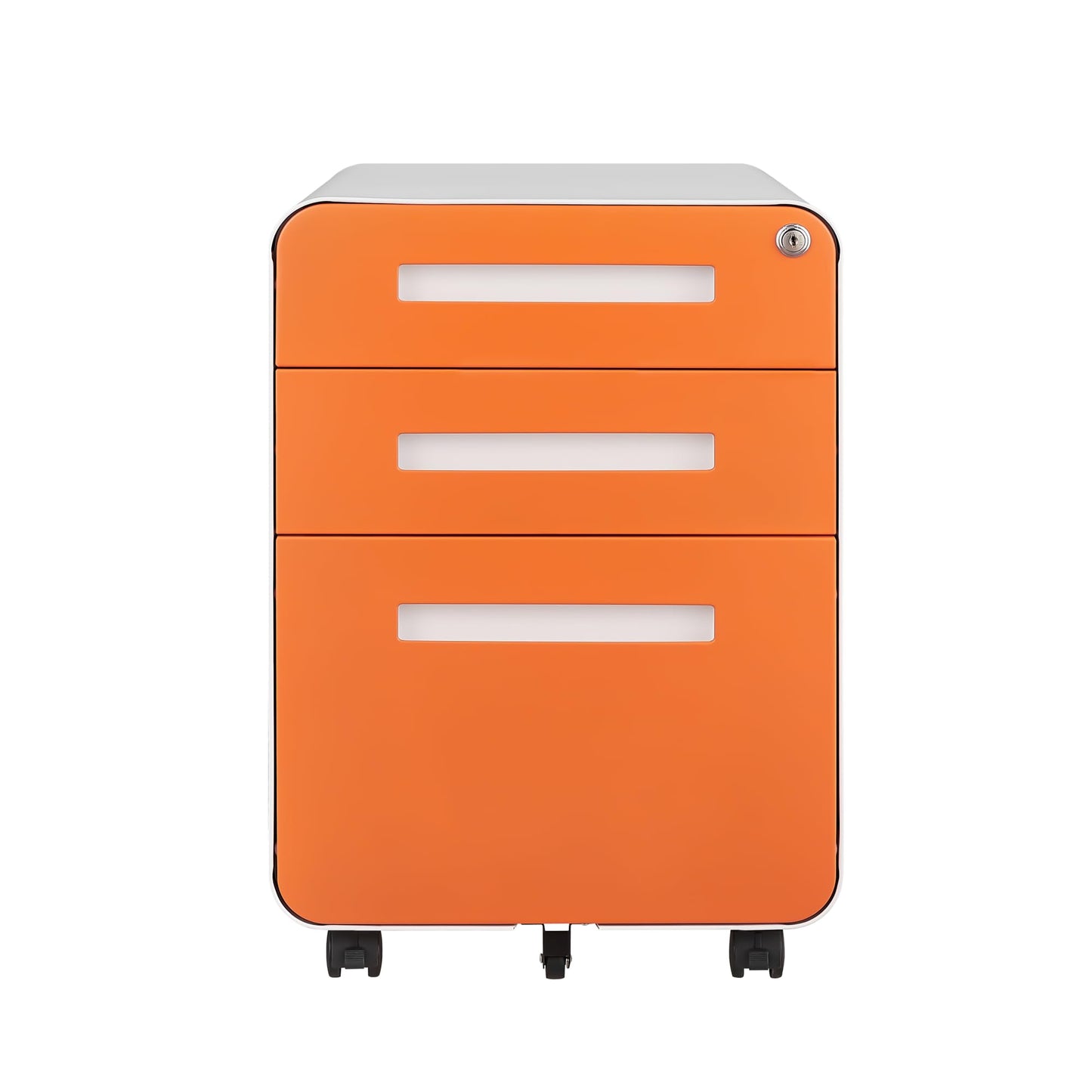 GarveeHome 3 Drawer Mobile File Cabinet with Lock, Under Desk Metal Filing Cabinet for Home Office, Under Desk Storage with 5 Wheels for A4/Letter/Legal Size, Fully Assembled