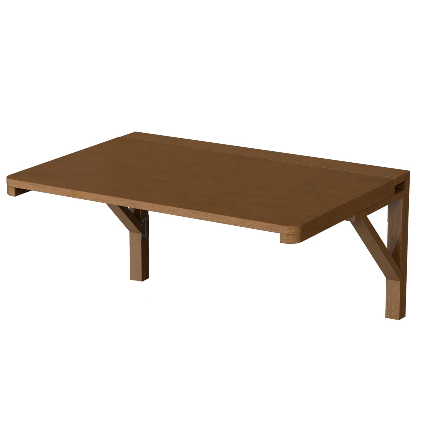 MM MELISEN Floating Desk - 30x20 Inch, Walnut Finish Wall-Mounted Desk for Home Office or Bedroom Work. Solid Wood Drop-Leaf Design. Folds up neatly for Small Space Living