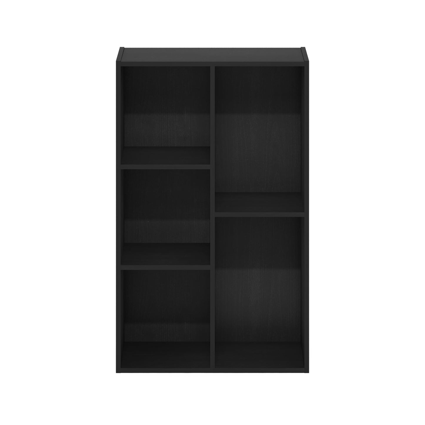 Furinno LUDER Book Shelf, 5-Cube Bookshelf, Reversible Bookcase, 9.4 x 19.5 x 31.5, Easy Assembly, for Living Room, Bedroom, Home Office, Blackwood
