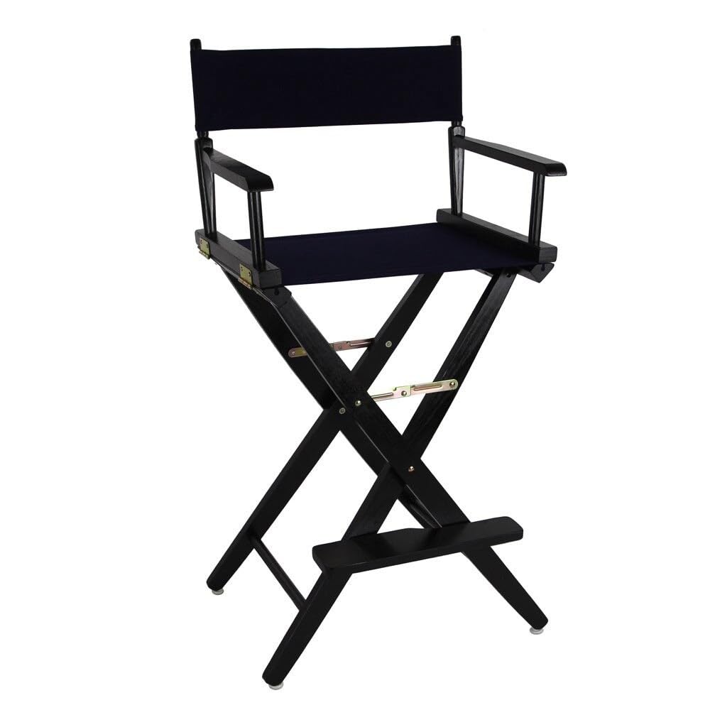 American Trails Extra-Wide Premium 30" Director's Chair Black Frame with Royal Blue Canvas, Bar Height