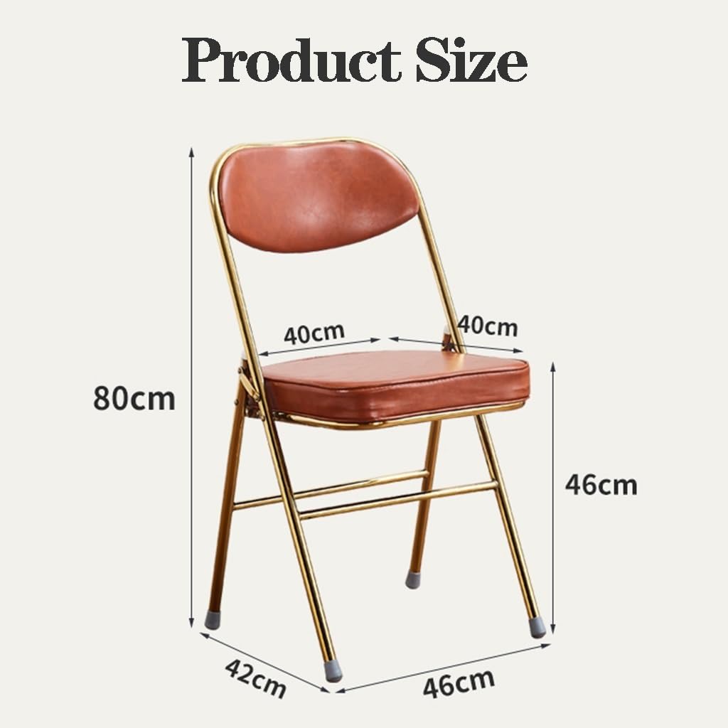 Padded Folding Chairs Velvet Foldable Office Chairs Stool with Thick Padded Seats,Steel Frame Indoor Visitor Chair Event Chair for Dining Living Room (Color : Cream)