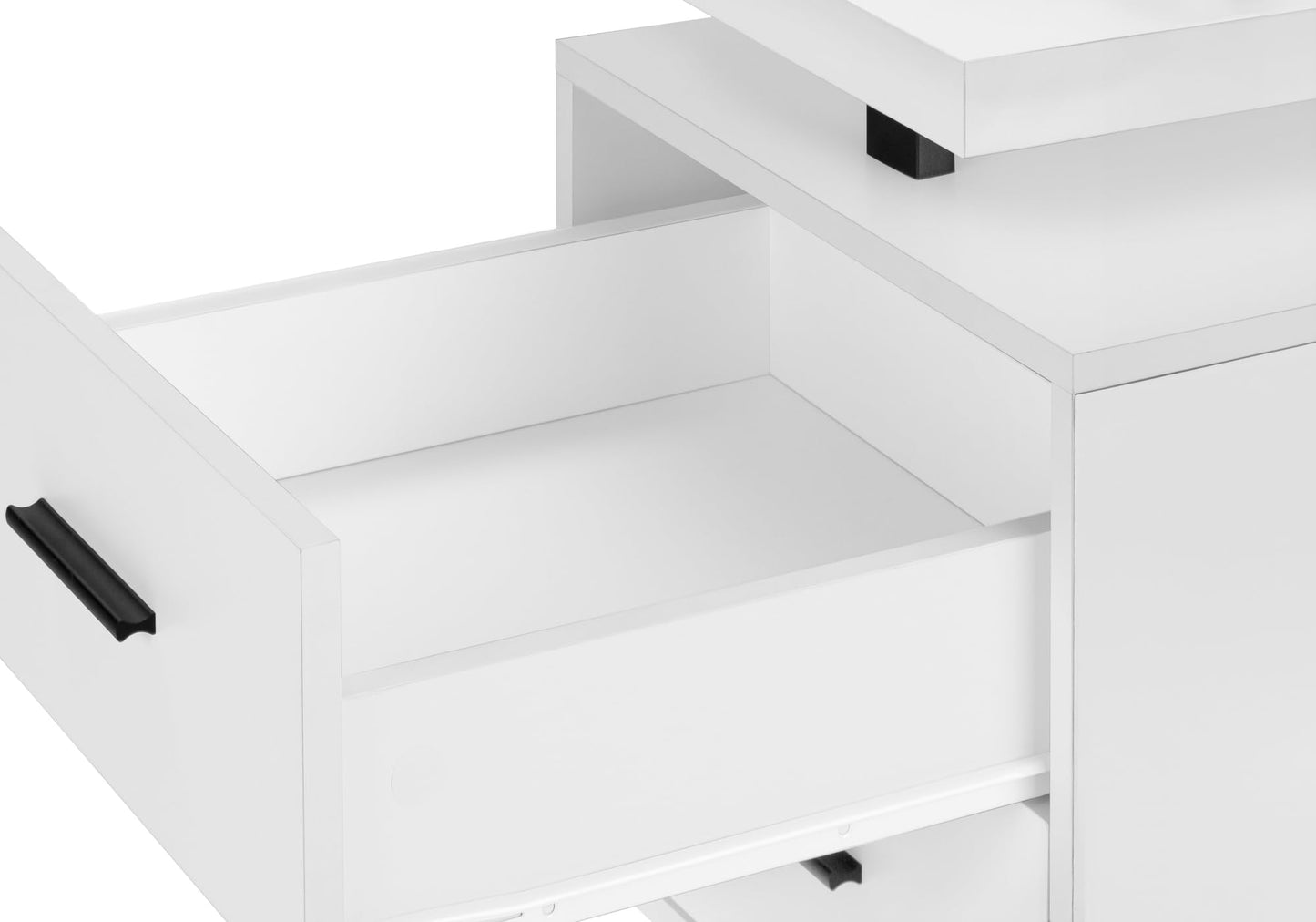 Monarch Specialties I 7631 Computer Desk, Home Office, Laptop, Left, Right Set-up, Storage Drawers, 60" L, Work, Metal, Laminate, White, Black, Contemporary