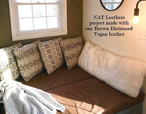 NAT Leathers | Brown Distressed Crazy Horse Oily Faux Vegan Leather PU | 4 Yard