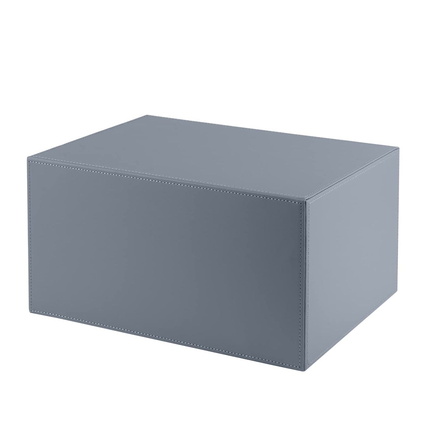 XNONE PU Leather Desk Organizer with 3 Drawers,Executive Office Supplies Desktop Filing A4 File Cabinet/Holder for Jewelry/Bill/Paper/Documents/Makeup Home Decor Stationery Storage Box,Grey