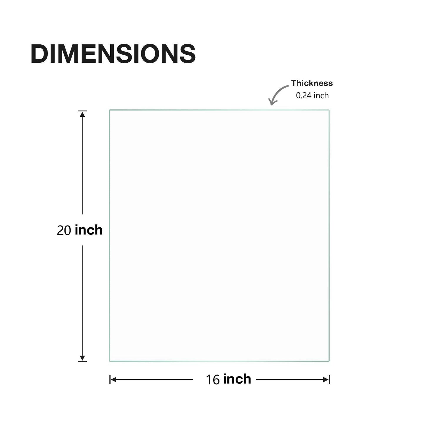 Virelix Rectangle Tempered Glass Table Top, Clear Surface 1/4" Thick Flat Polished Edge for Furniture Protection Patio Dining Coffee End Tables