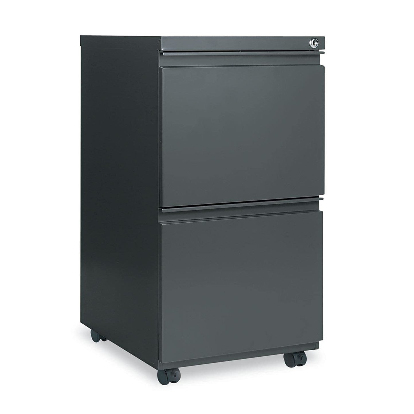 Alera PBFFCH Two-Drawer Metal Pedestal File w/Full-Length Pull, 14 7/8w x 19 1/8d, Charcoal