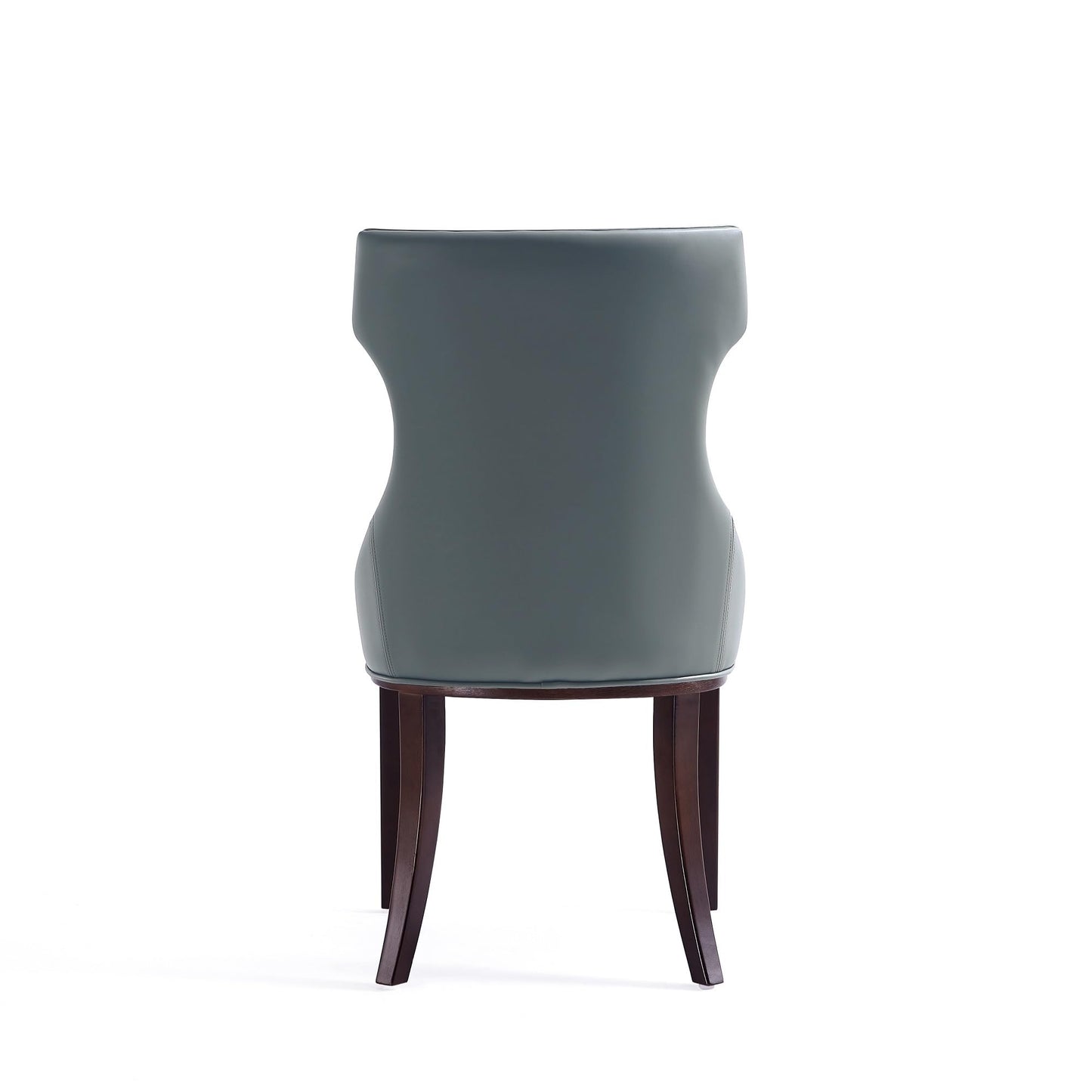 Manhattan Comfort Reine Dining Chairs Set of 2, Upholstered Seats with Diamond Stitching, Solid Beech Wood Frame, 4-Leg Base, 18.5" Seat Height, Fully Assembled, Pebble Grey