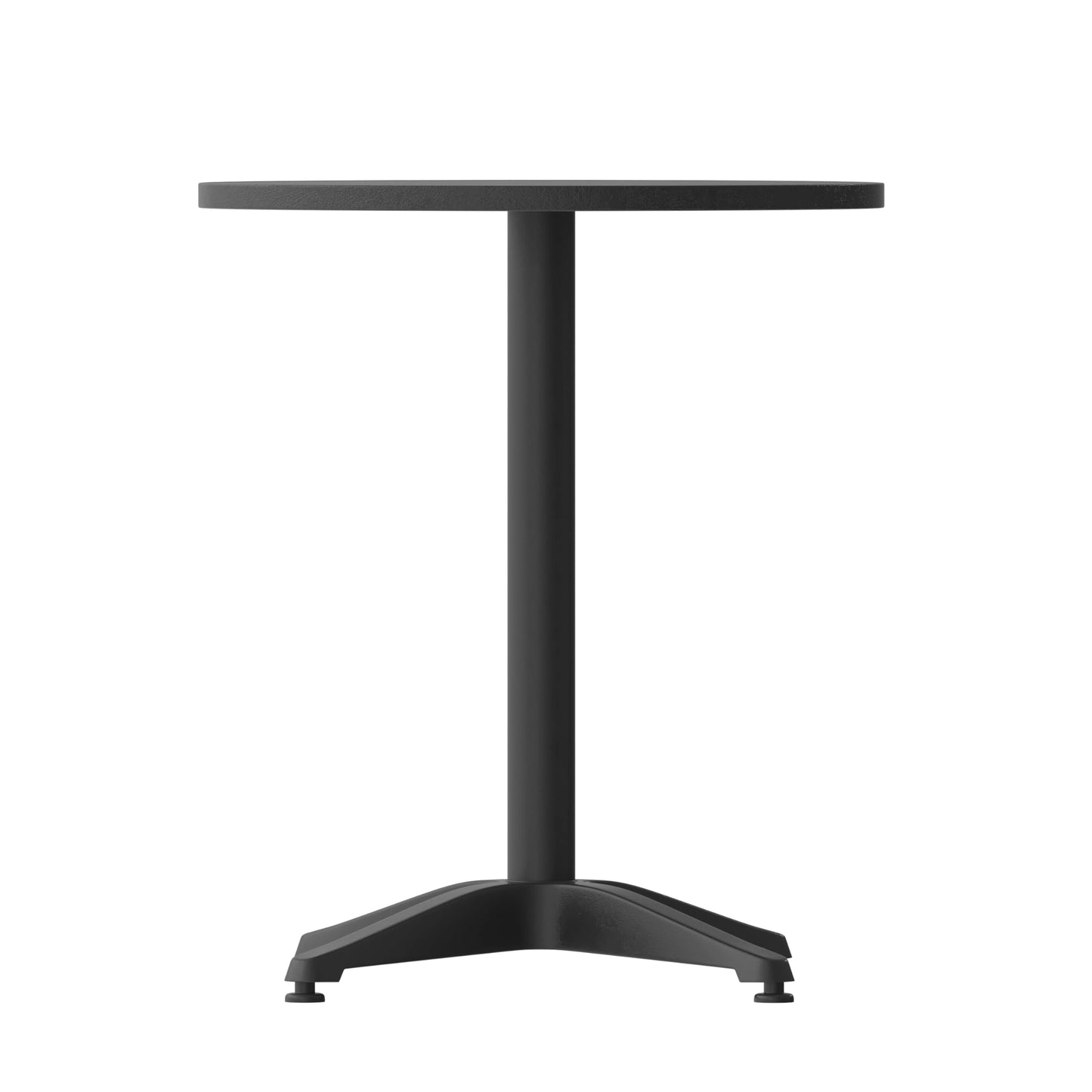 Flash Furniture Mellie 23.5'' Round Metal Indoor-Outdoor Table with Base, Black